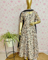 Cream chiffon dress - kasumi.in